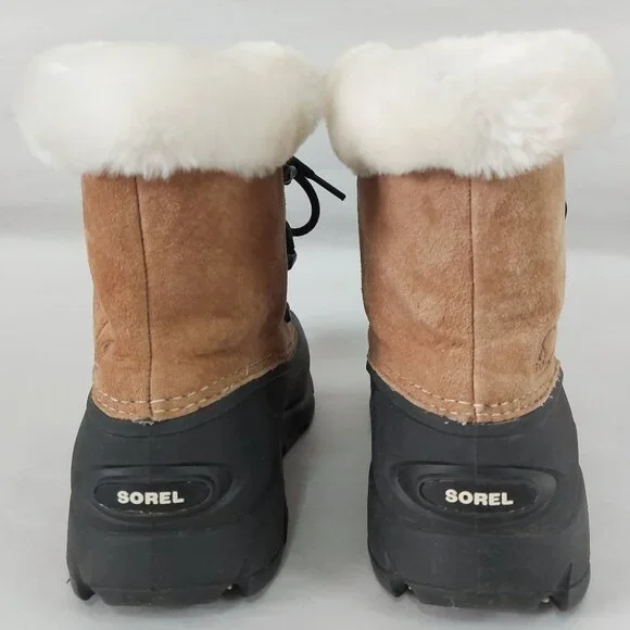 Sorel Snow Angel Lace-up Waterproof Suede Winter Boots Women Size 9 Faux Fur - Picture 6 of 12